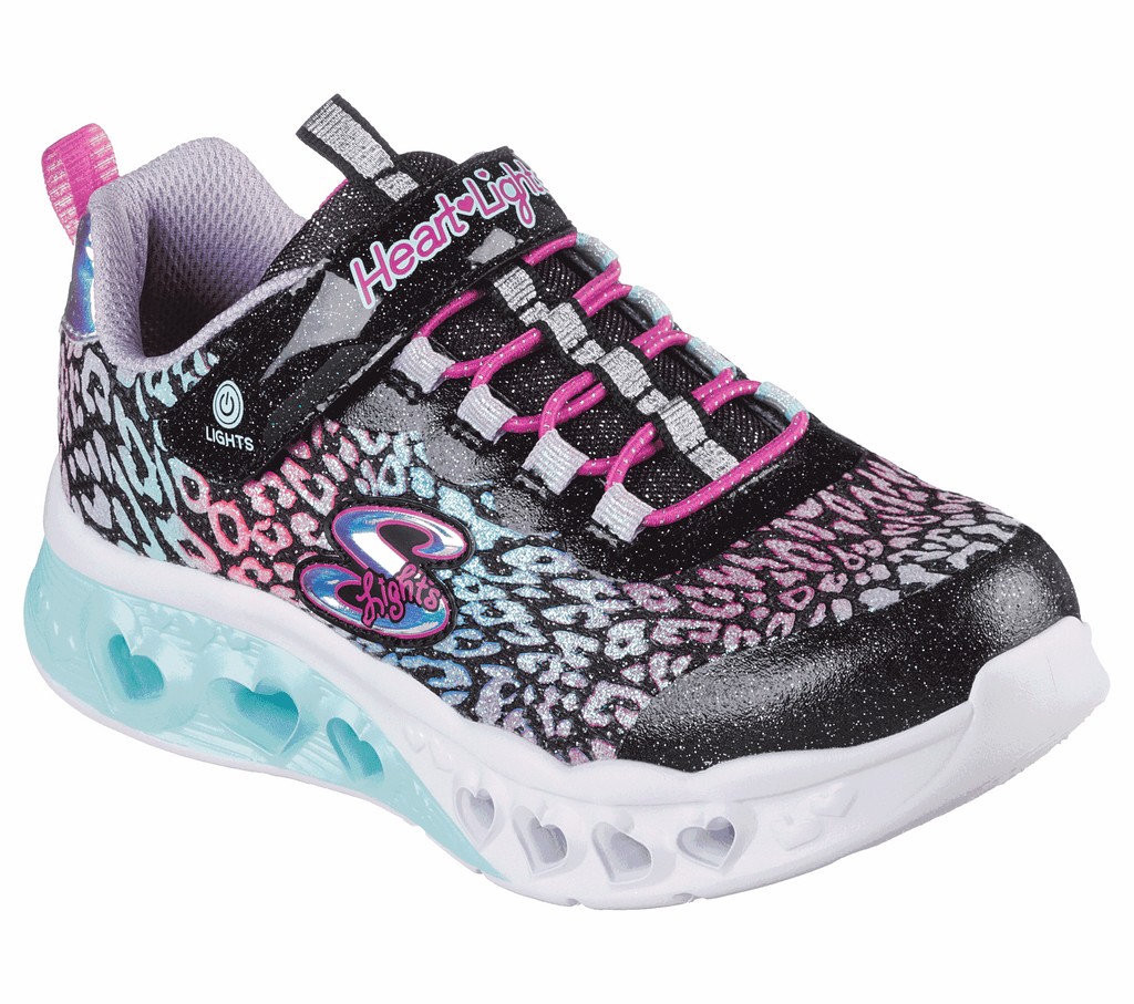 SKECHERS FLUTTER HEART LIGHTS - LOVES WILD  - 302314L - BKMT