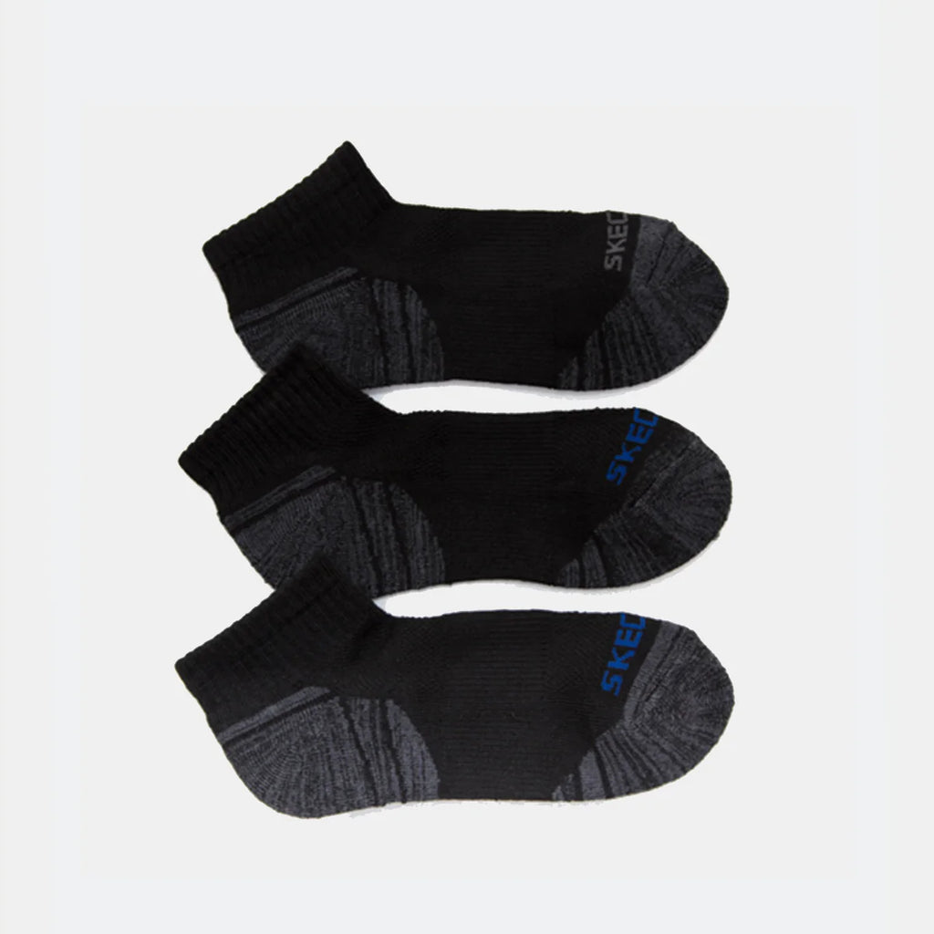 SKECHERS 3PK MENS EXTENDED TERRY QTR CREW